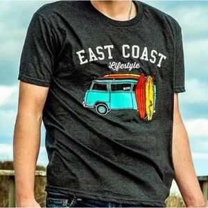 East Coast Lifestyle Grey Graphic T-Shirt